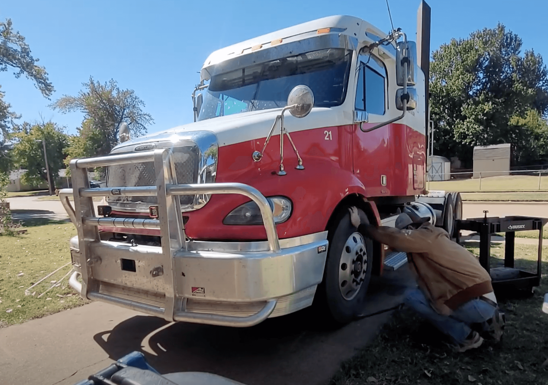 this image shows mobile truck repair in Floral Park, NY